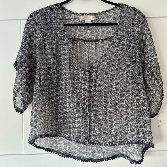 🐧2/$15 Band of Gypsies Sheer Blouse - Picture 1 of 4